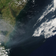 Smoke could be seen as far as the Atlantic ocean, some 3,200 miles (5,000 km) away (Image: NASA Goddard MODIS Rapid Response)